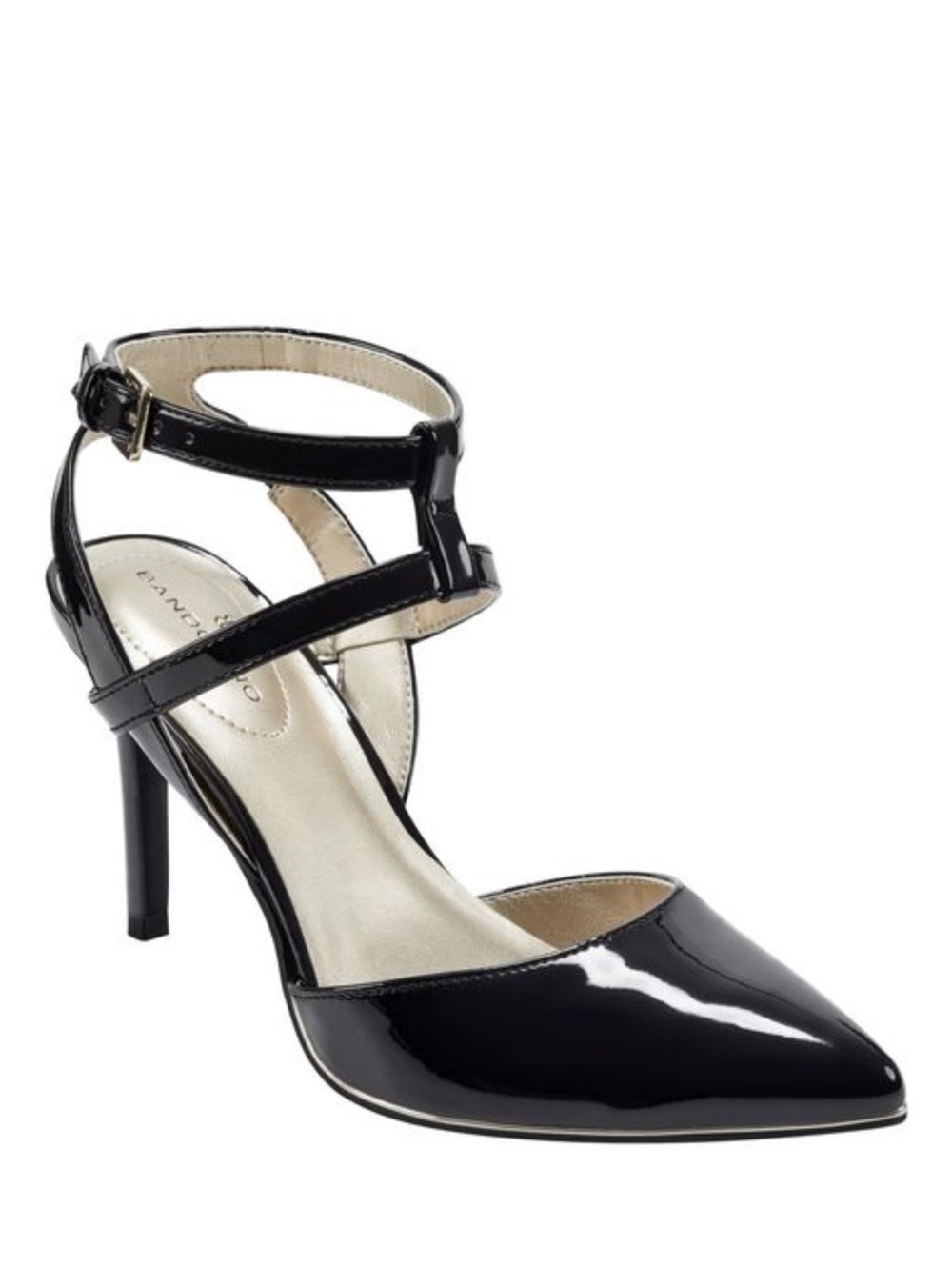 •BANDOLINO• “Dradella” Ankle Strap Pointy Toe Stiletto Heels >> sz 8 1/2 (flaw)